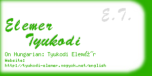 elemer tyukodi business card